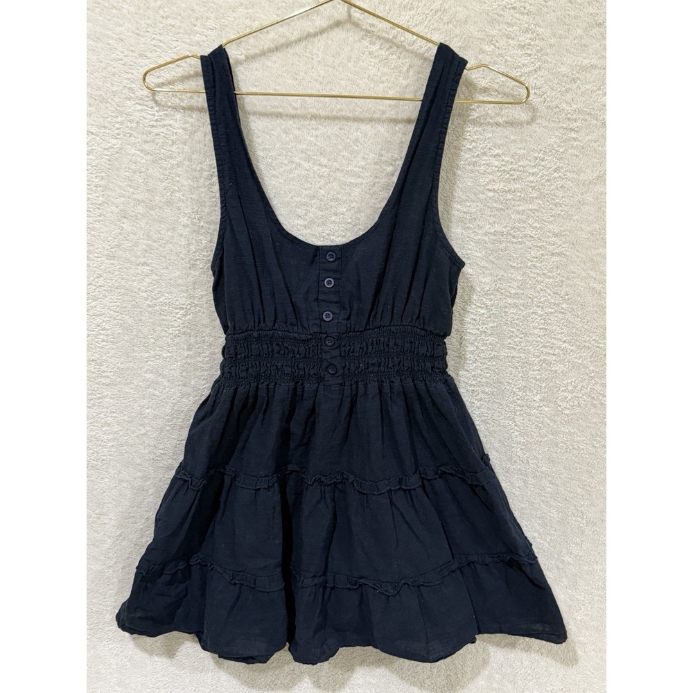 Urban Outfitter Cotton Tiered Mini Dress Size‎ Medium Black Cottagecore Festival